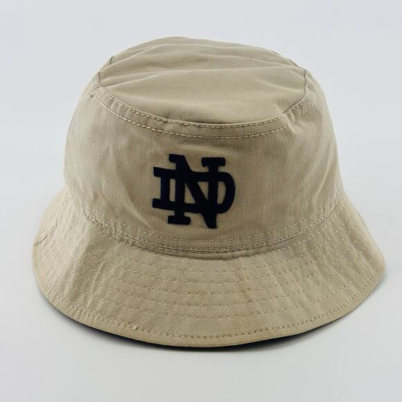 Vintage Notre Dame Bucket Hat Cap Medium Tan Canvas 90’s NCAA College - Picture 1 of 6